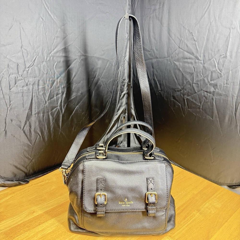 Kate Spade NY Allen Street Raquelle Black Goat Leather Crossbody Handbag/Purse
